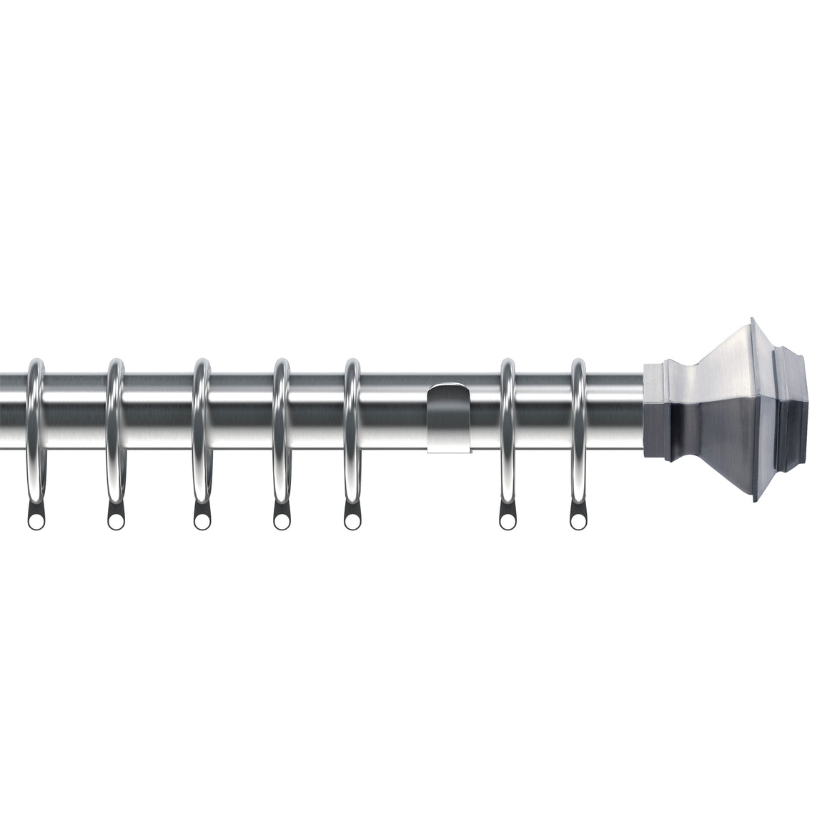 Aztec 35mm Metal Curtain Pole Satin Silver