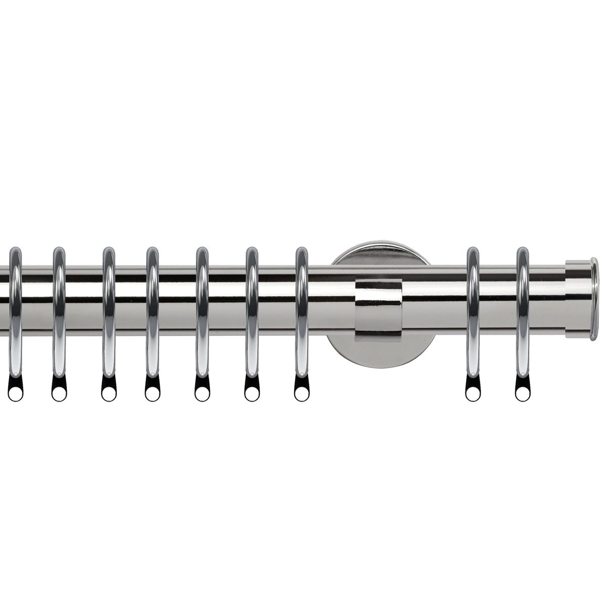 End Cap 35mm IDC Metal Curtain Pole Chrome