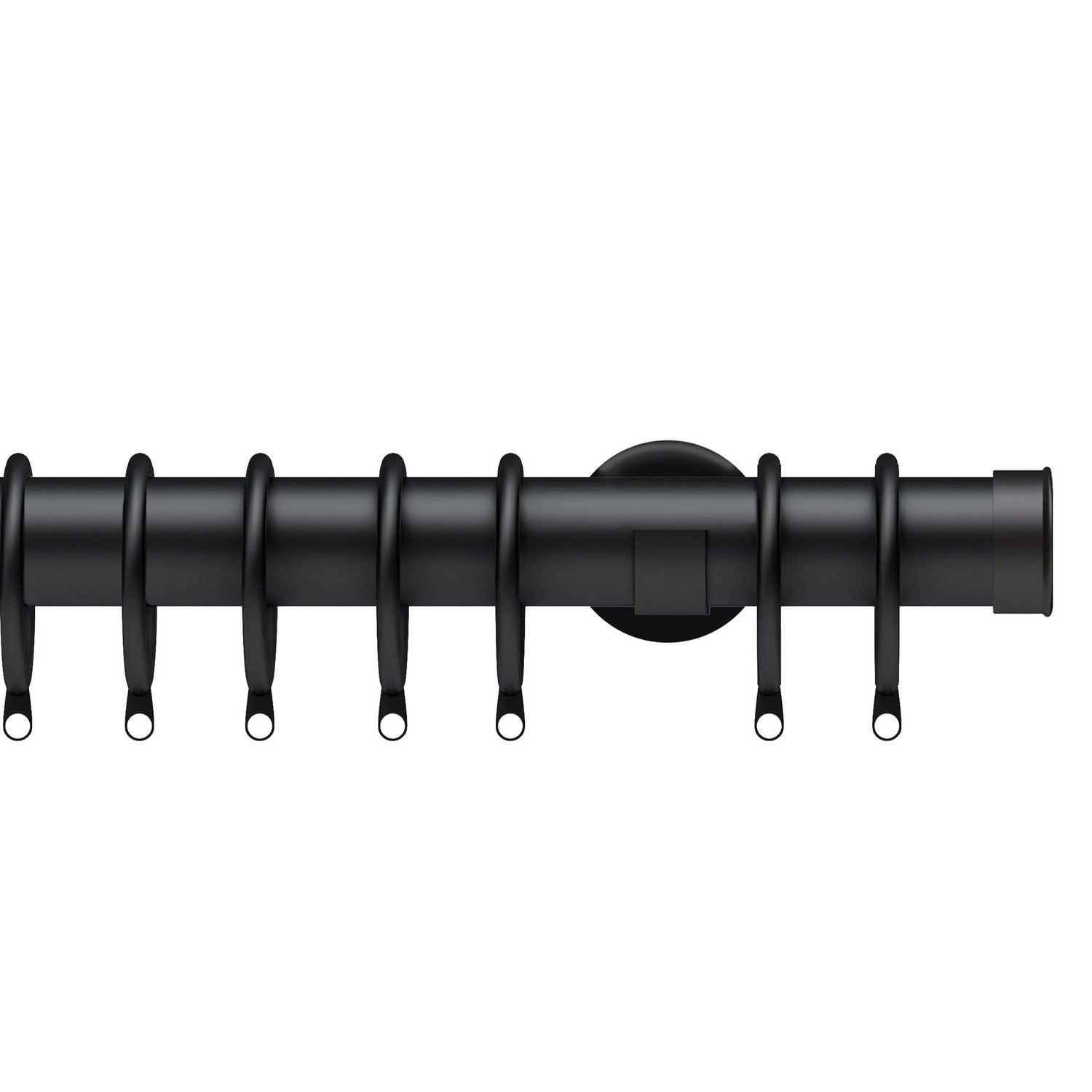End Cap 35mm IDC Metal Curtain Pole Matt Black