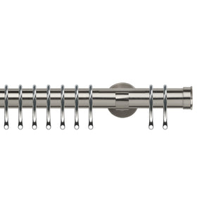 End Cap 35mm IDC Metal Curtain Pole Satin Silver
