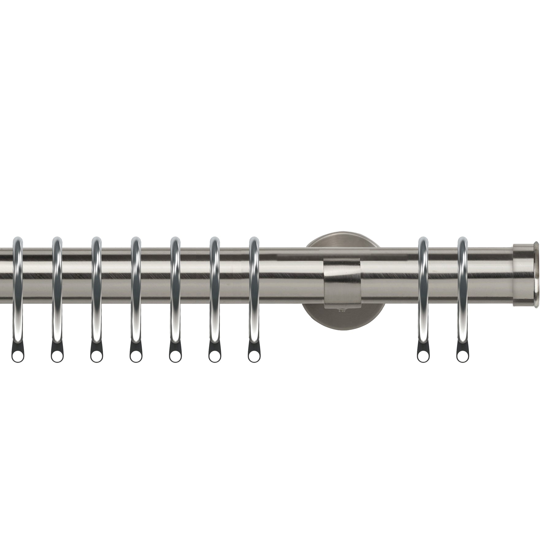 End Cap 35mm IDC Metal Curtain Pole Satin Silver