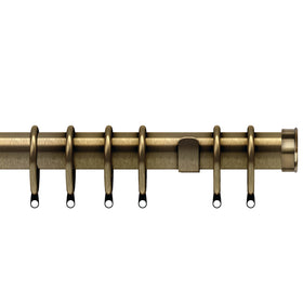 End Cap 35mm Metal Curtain Pole Antique Brass