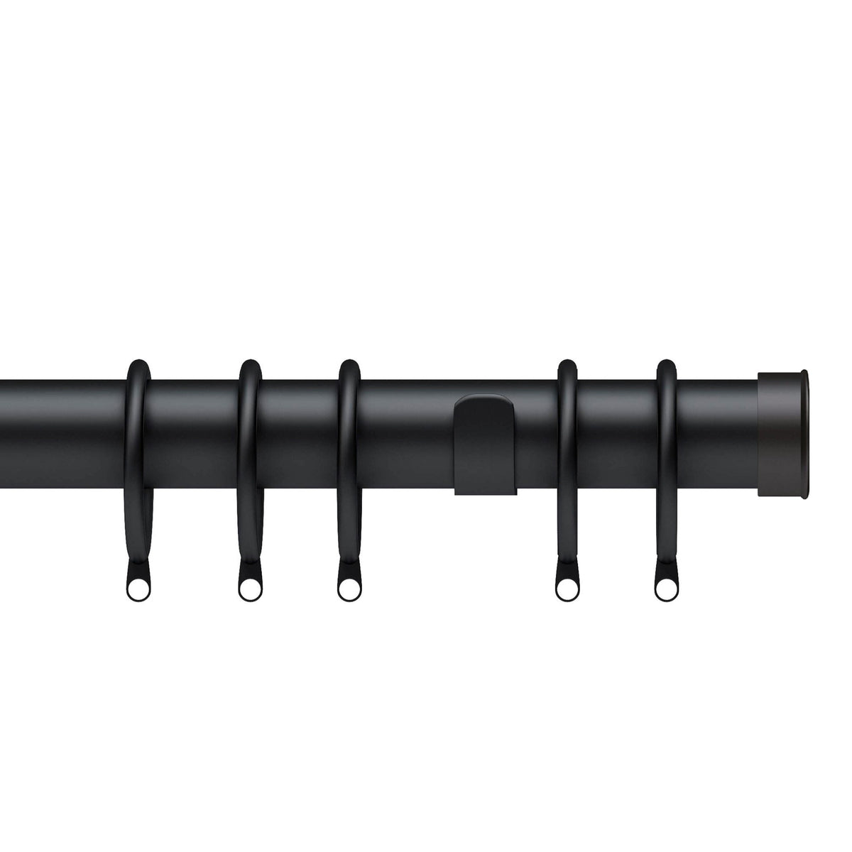 End Cap 35mm Metal Curtain Pole Matt Black