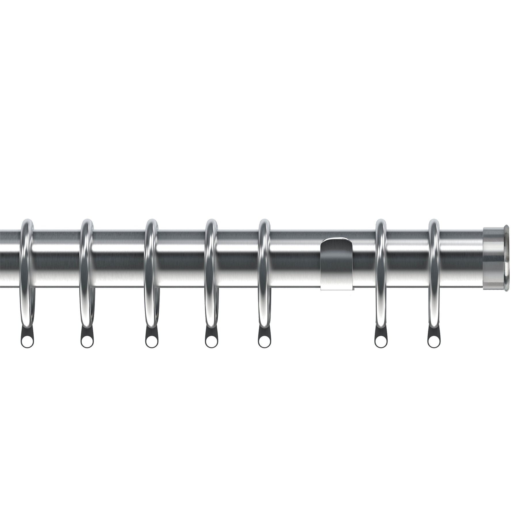 End Cap 35mm Metal Curtain Pole Satin Silver