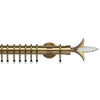 Fleur de Lys 35mm IDC Metal Curtain Pole Antique Brass