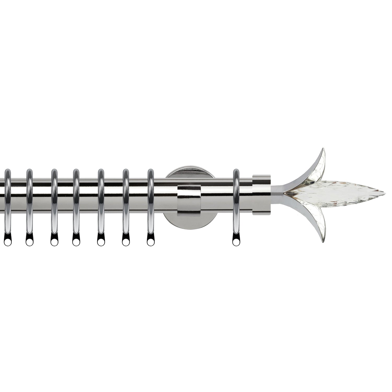 Fleur de Lys 35mm IDC Metal Curtain Pole Chrome