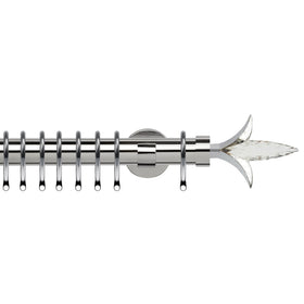 Fleur de Lys 35mm IDC Metal Curtain Pole Chrome