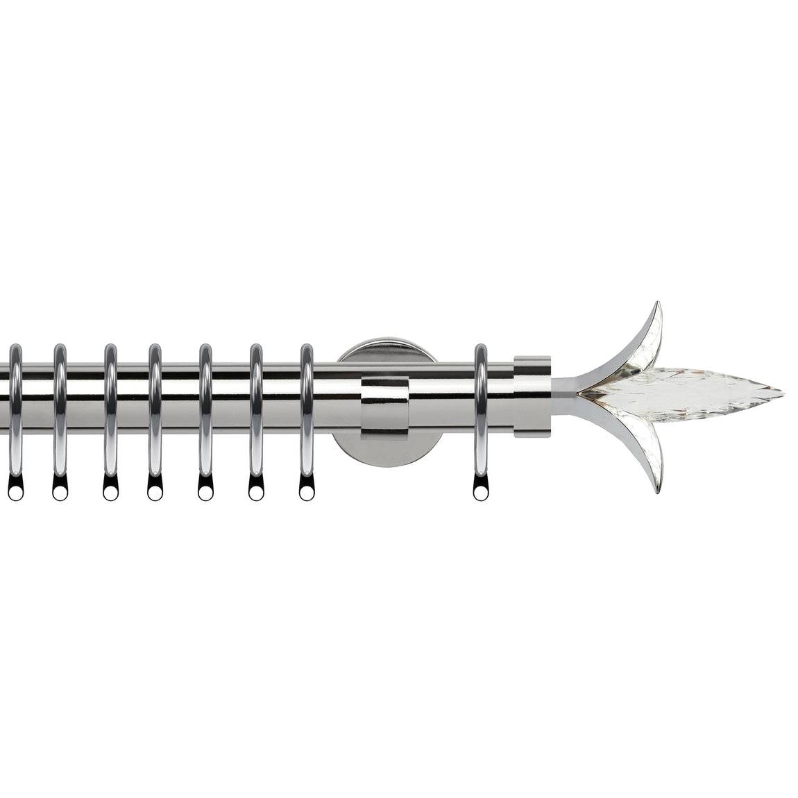 Fleur de Lys 35mm IDC Metal Curtain Pole Chrome