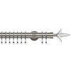 Fleur de Lys 35mm IDC Metal Curtain Pole Satin Silver