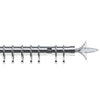 Fleur de Lys 35mm Metal Curtain Pole Satin Silver