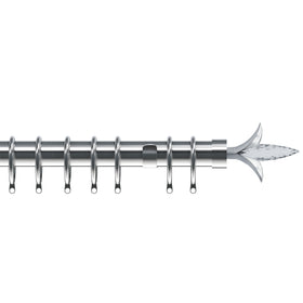 Fleur de Lys 35mm Metal Curtain Pole Satin Silver
