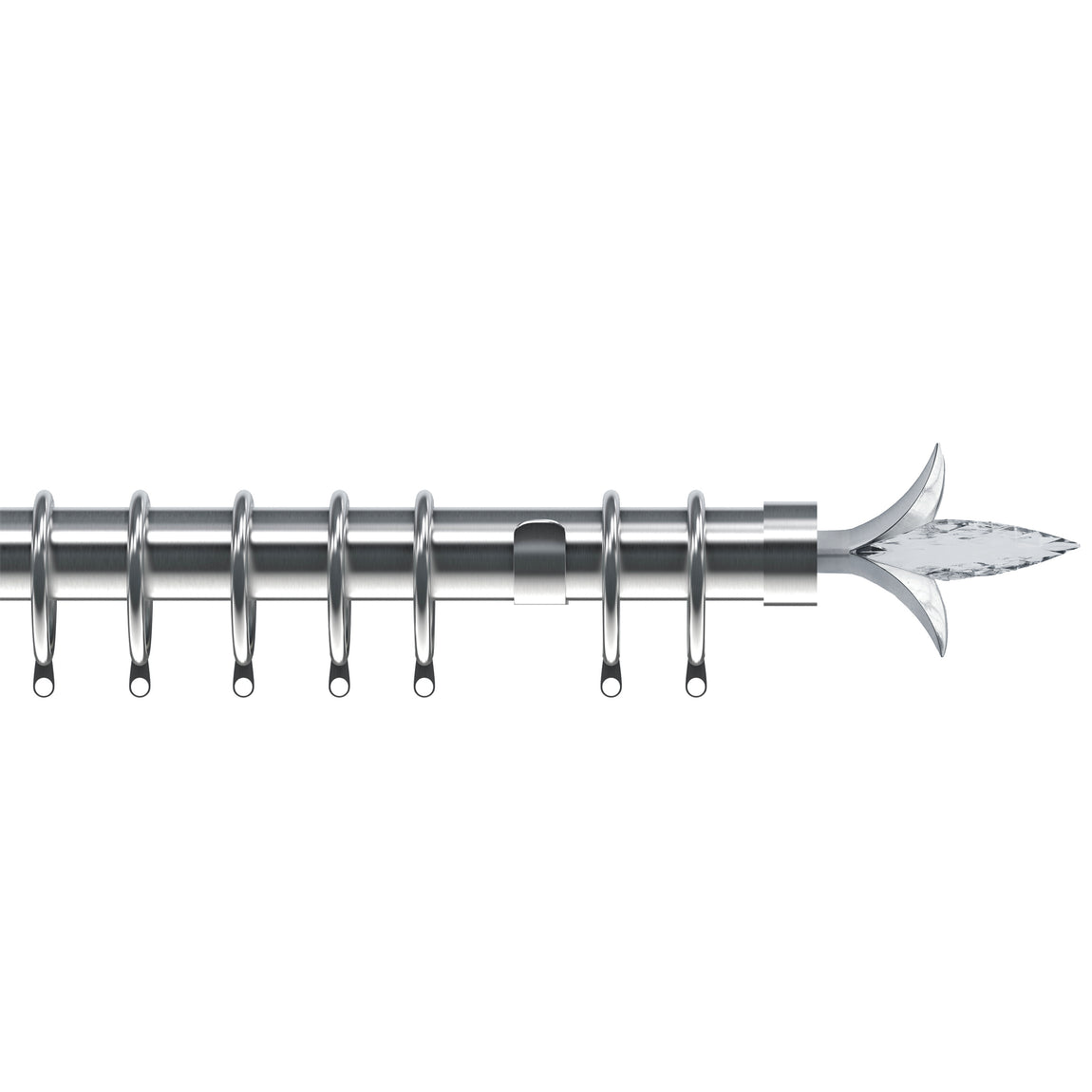 Fleur de Lys 35mm Metal Curtain Pole Satin Silver