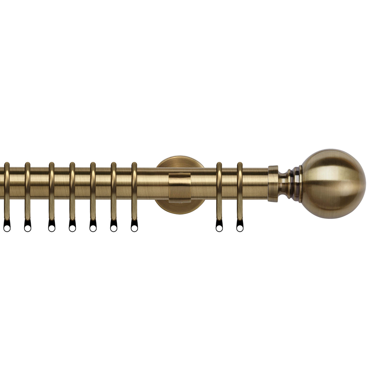 Globe 35mm IDC Metal Curtain Pole Antique Brass
