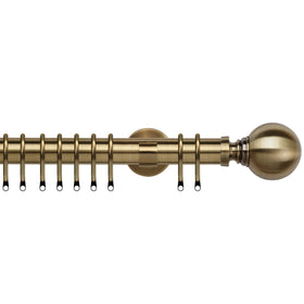 Globe 35mm IDC Metal Curtain Pole Antique Brass