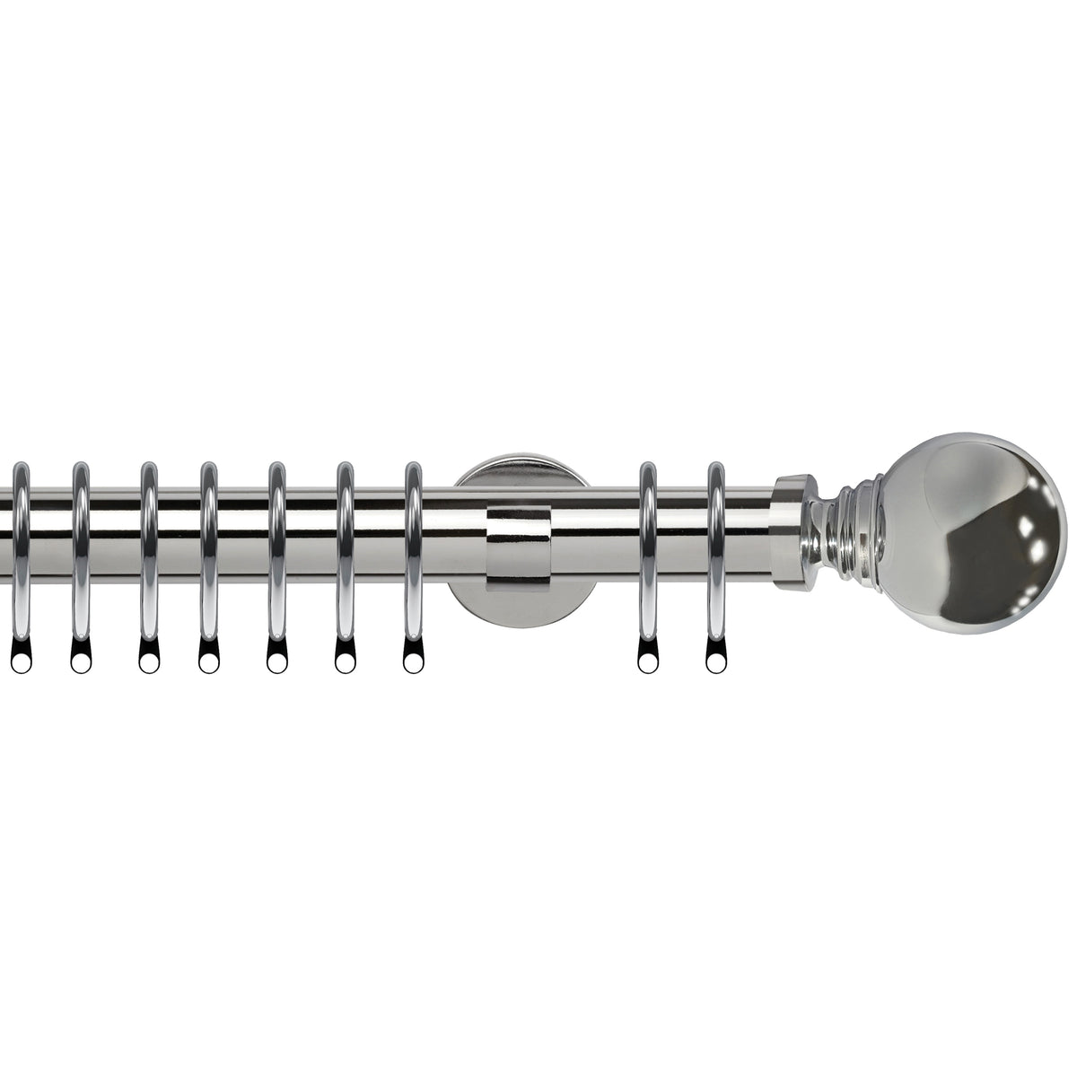 Globe 35mm IDC Metal Curtain Pole Chrome