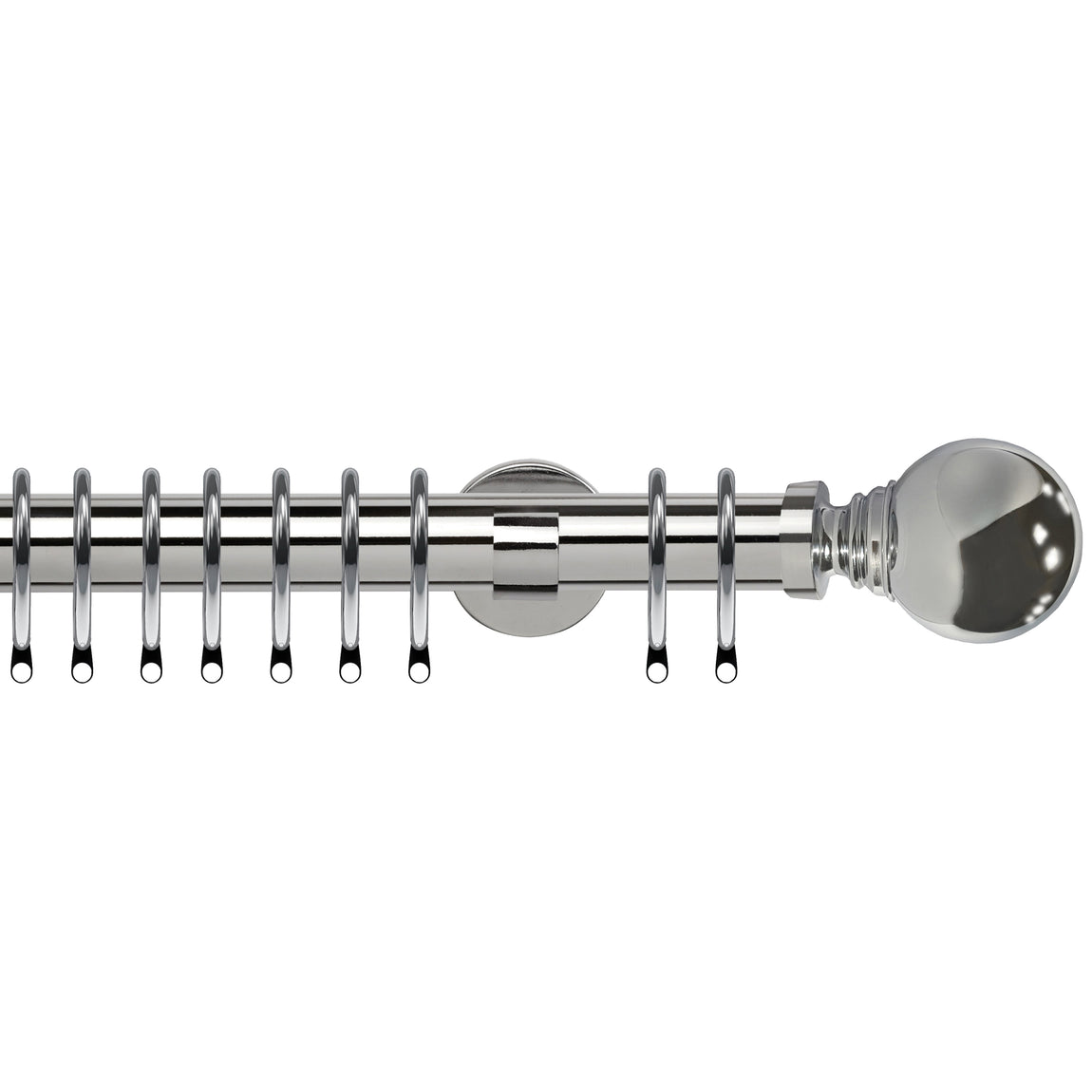 Globe 35mm IDC Metal Curtain Pole Chrome