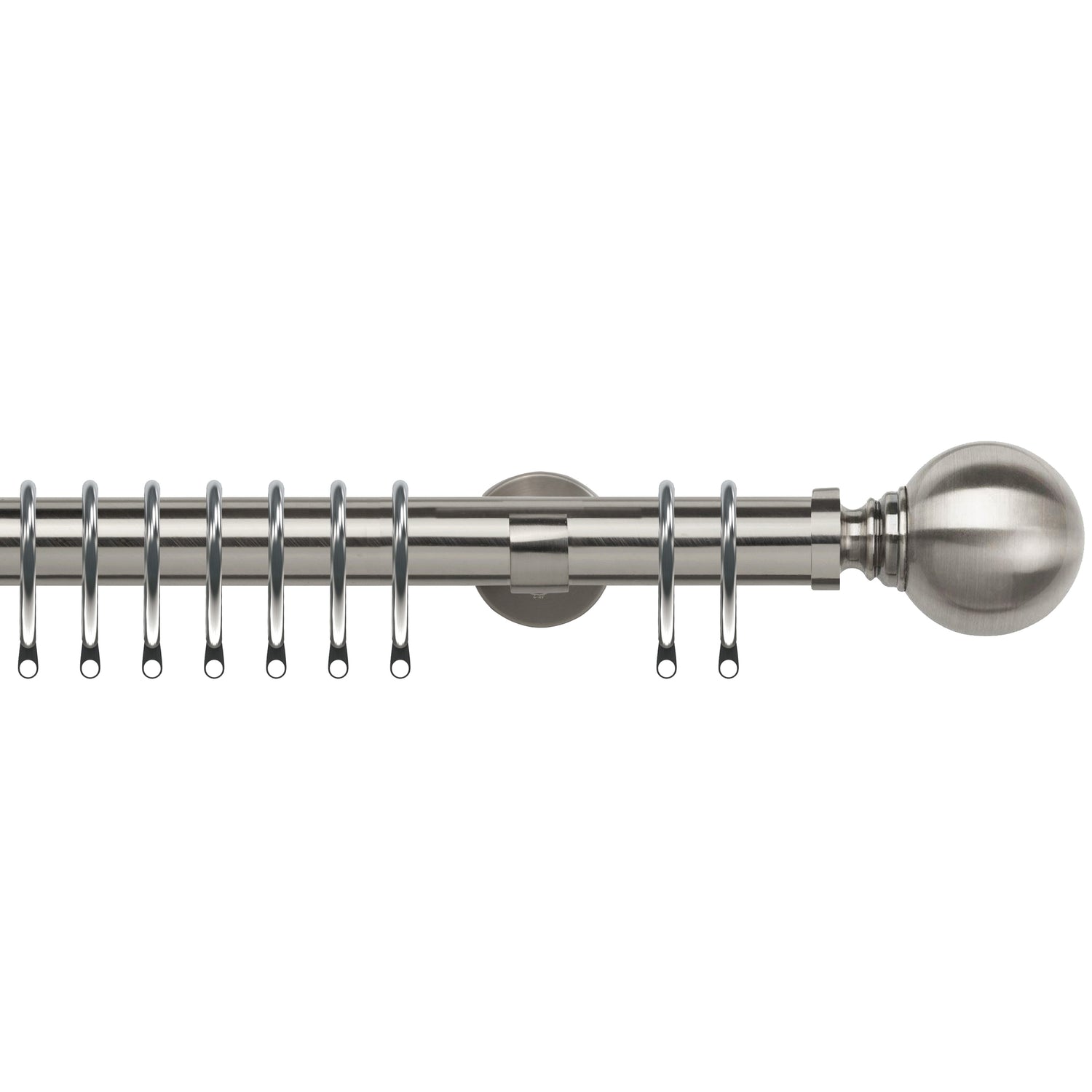 Globe 35mm IDC Metal Curtain Pole Satin Silver