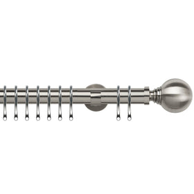 Globe 35mm IDC Metal Curtain Pole Satin Silver