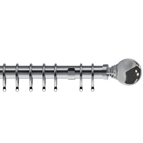 Globe 35mm Metal Curtain Pole Chrome
