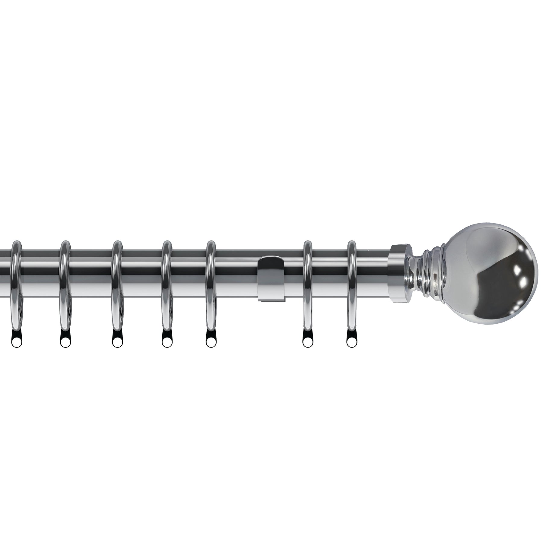 Globe 35mm Metal Curtain Pole Chrome
