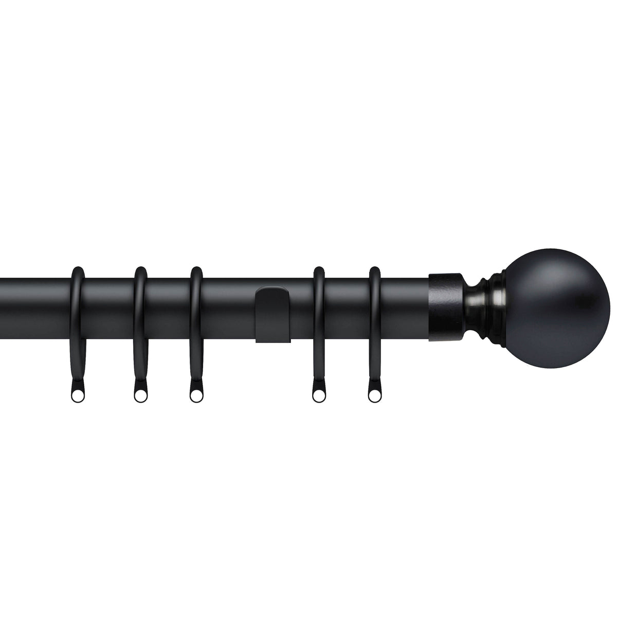 Globe 35mm Metal Curtain Pole Matt Black