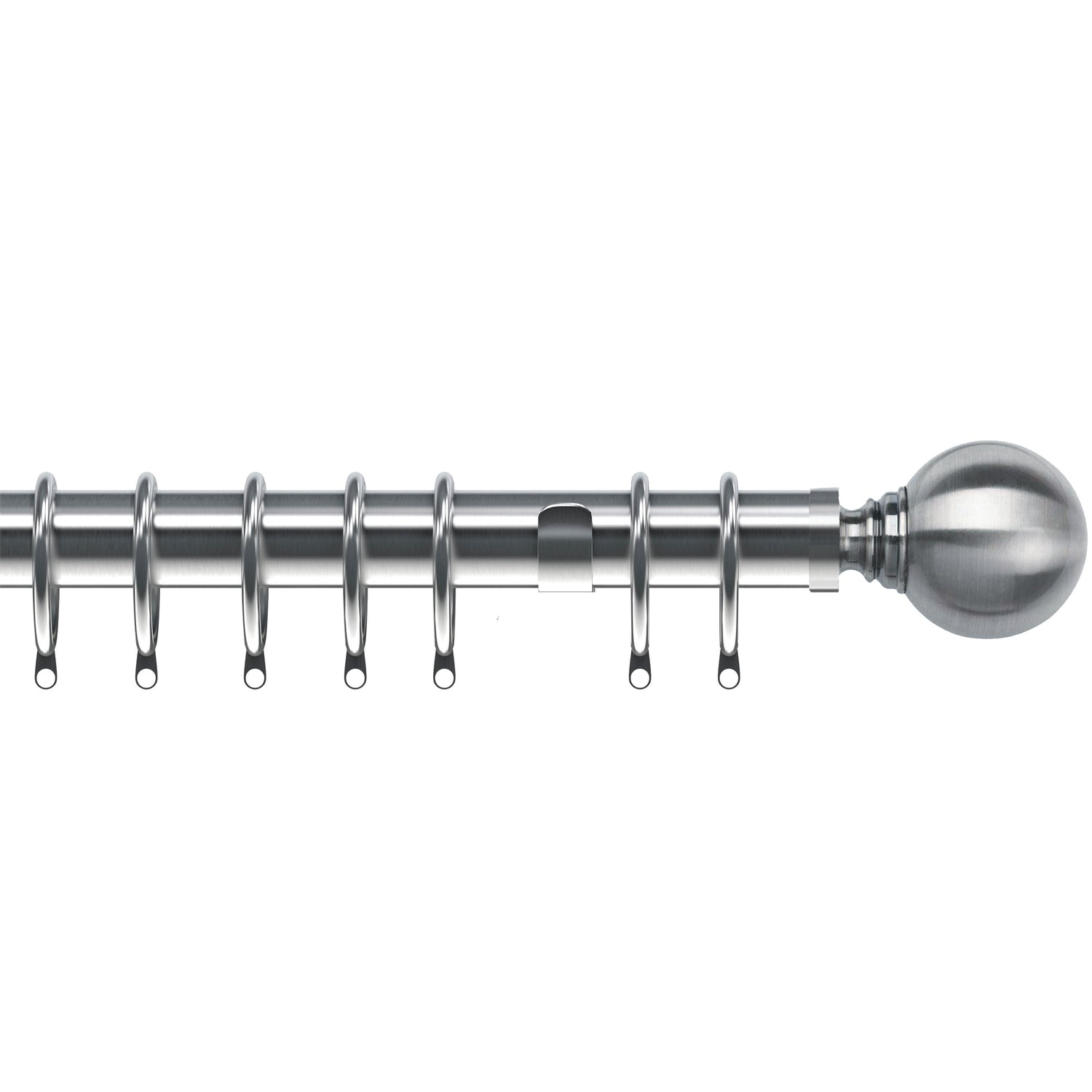 Globe 35mm Metal Curtain Pole Satin Silver
