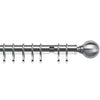 Globe 35mm Metal Curtain Pole Satin Silver