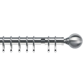 Globe 35mm Metal Curtain Pole Satin Silver