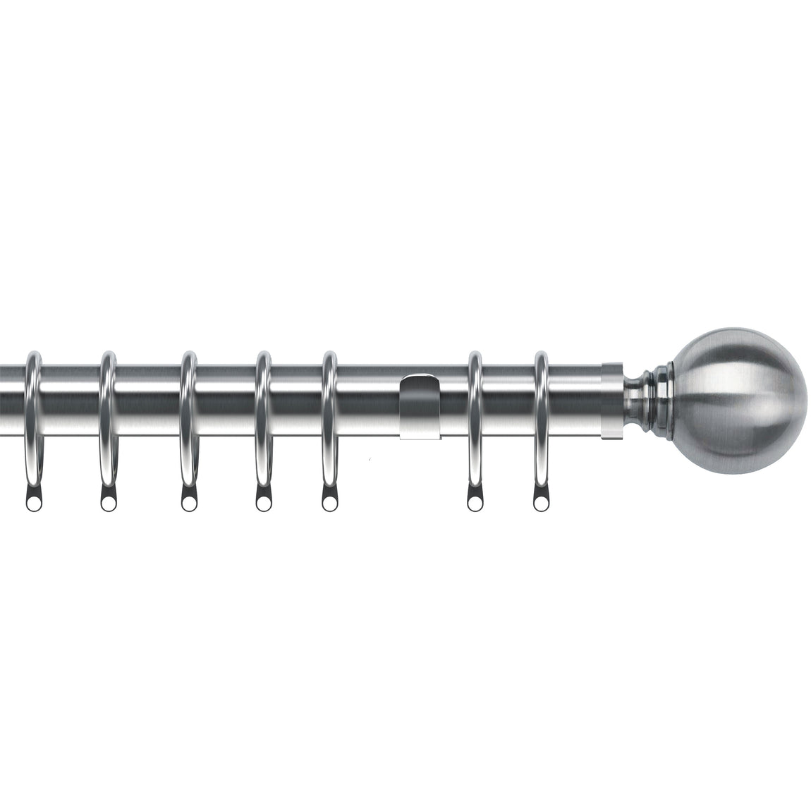 Globe 35mm Metal Curtain Pole Satin Silver