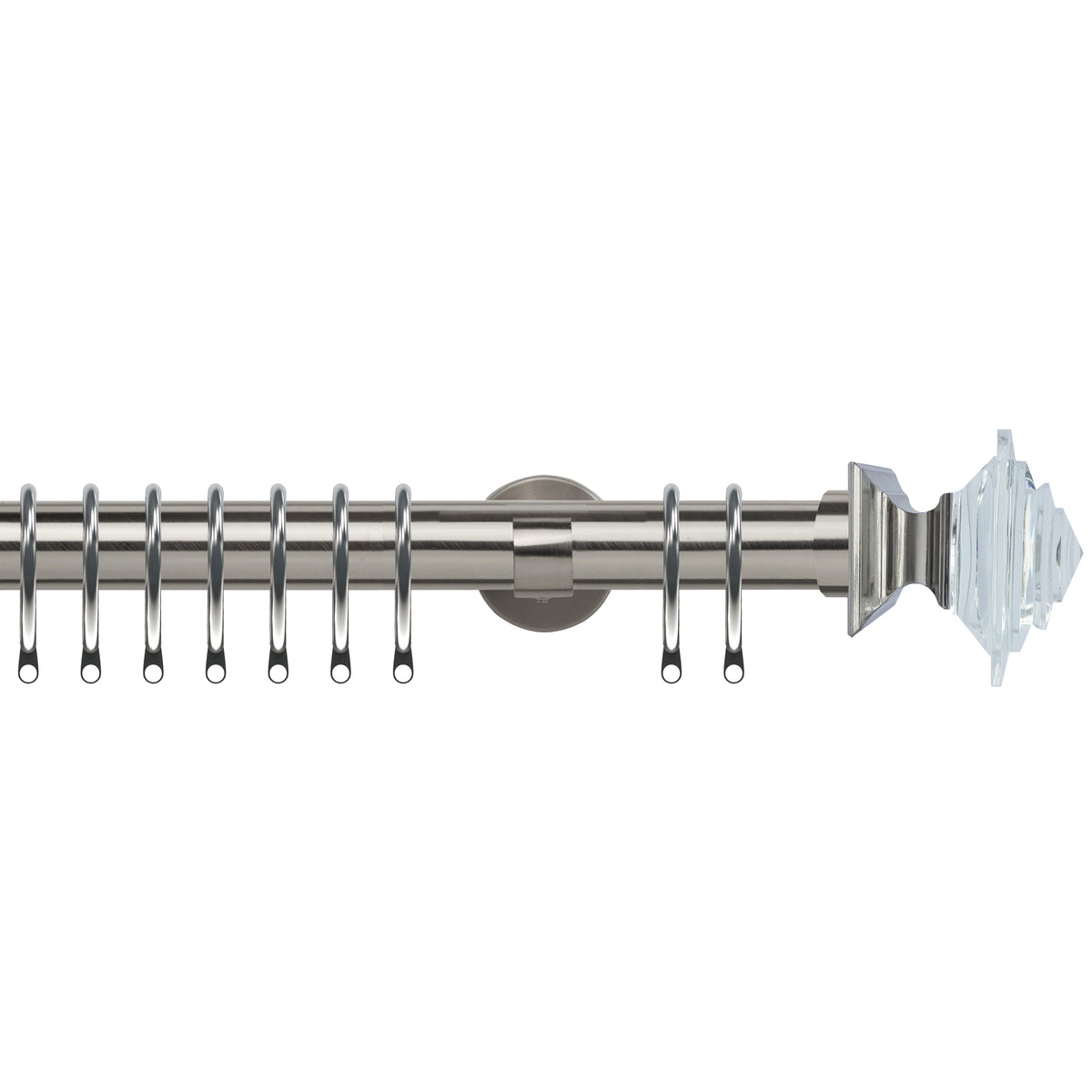 Luxe Aztec 35mm IDC Metal Curtain Pole Satin Silver