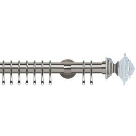 Luxe Aztec 35mm IDC Metal Curtain Pole Satin Silver