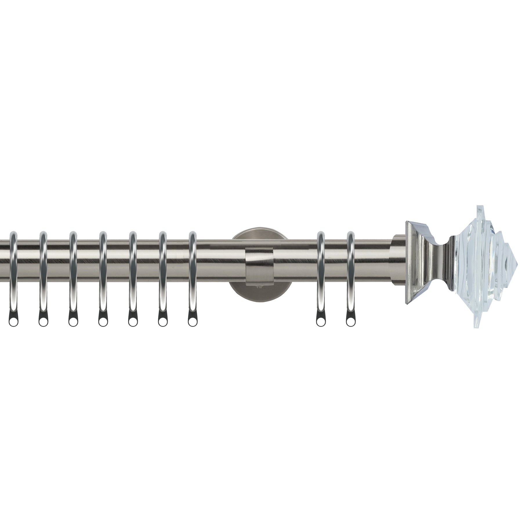 Luxe Aztec 35mm IDC Metal Curtain Pole Satin Silver