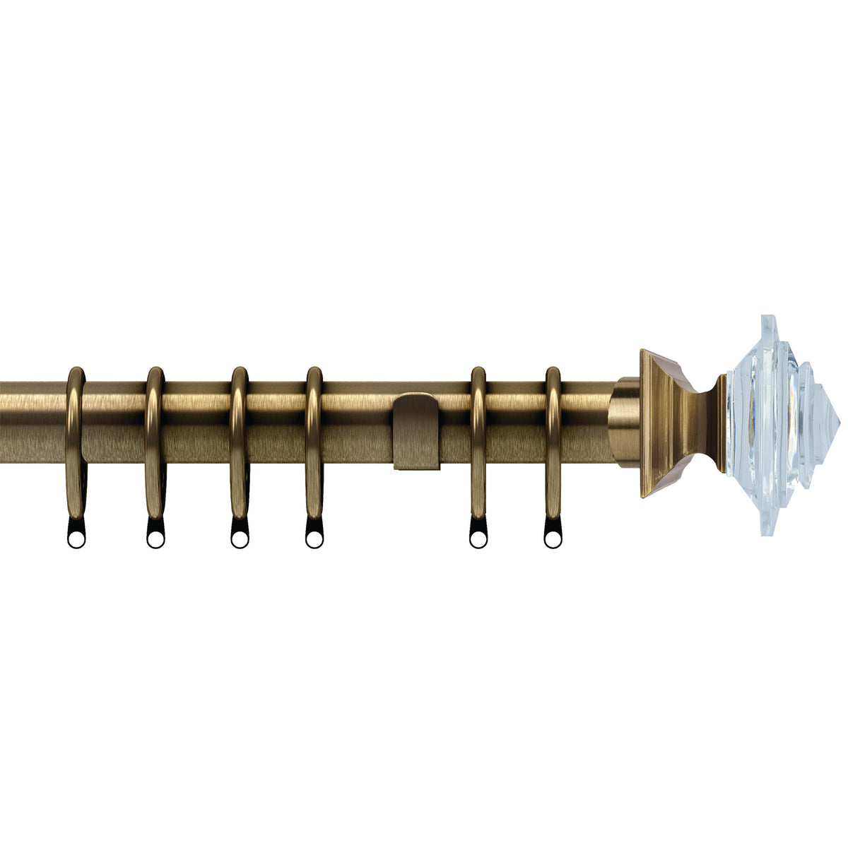 Luxe Aztec 35mm Metal Curtain Pole Antique Brass