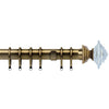 Luxe Aztec 35mm Metal Curtain Pole Antique Brass