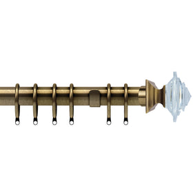 Luxe Aztec 35mm Metal Curtain Pole Antique Brass