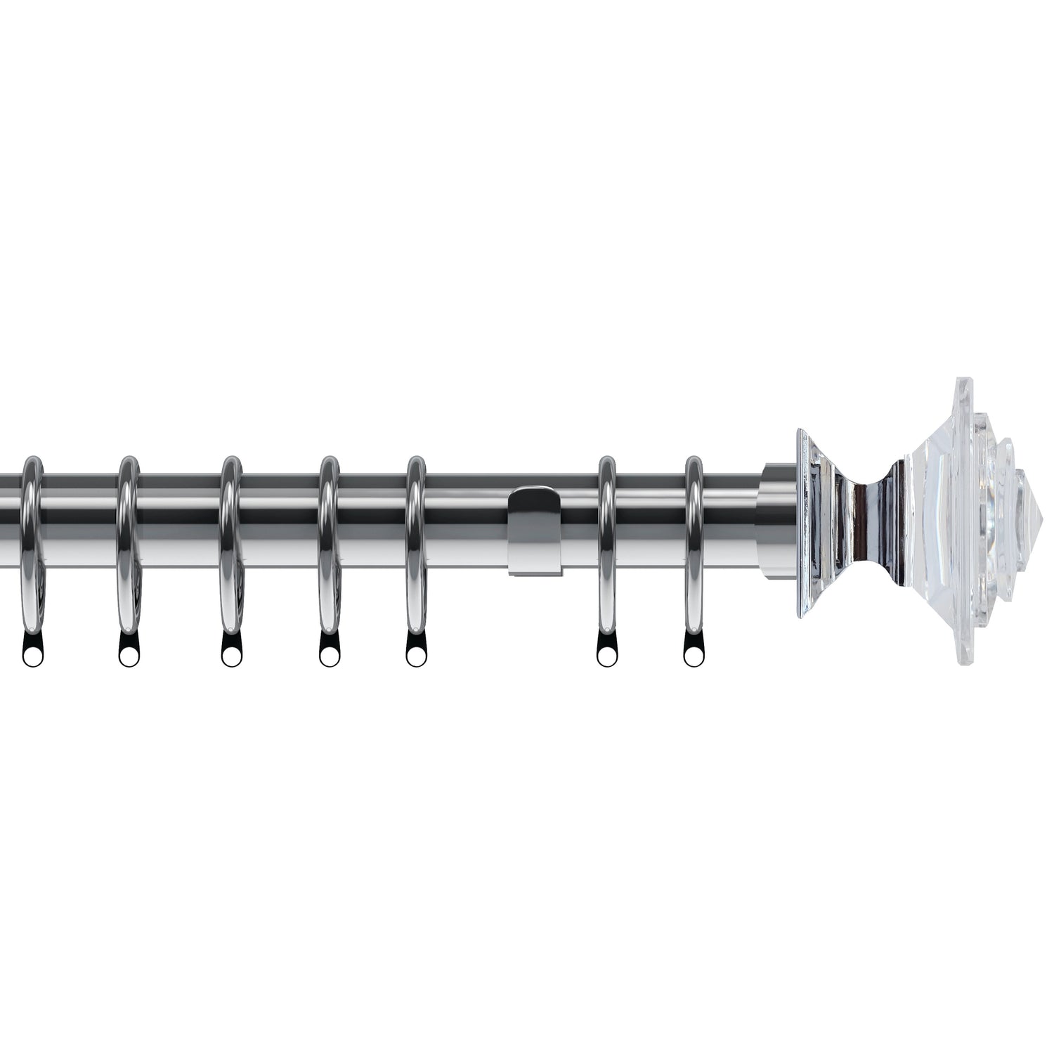 Luxe Aztec 35mm Metal Curtain Pole Chrome