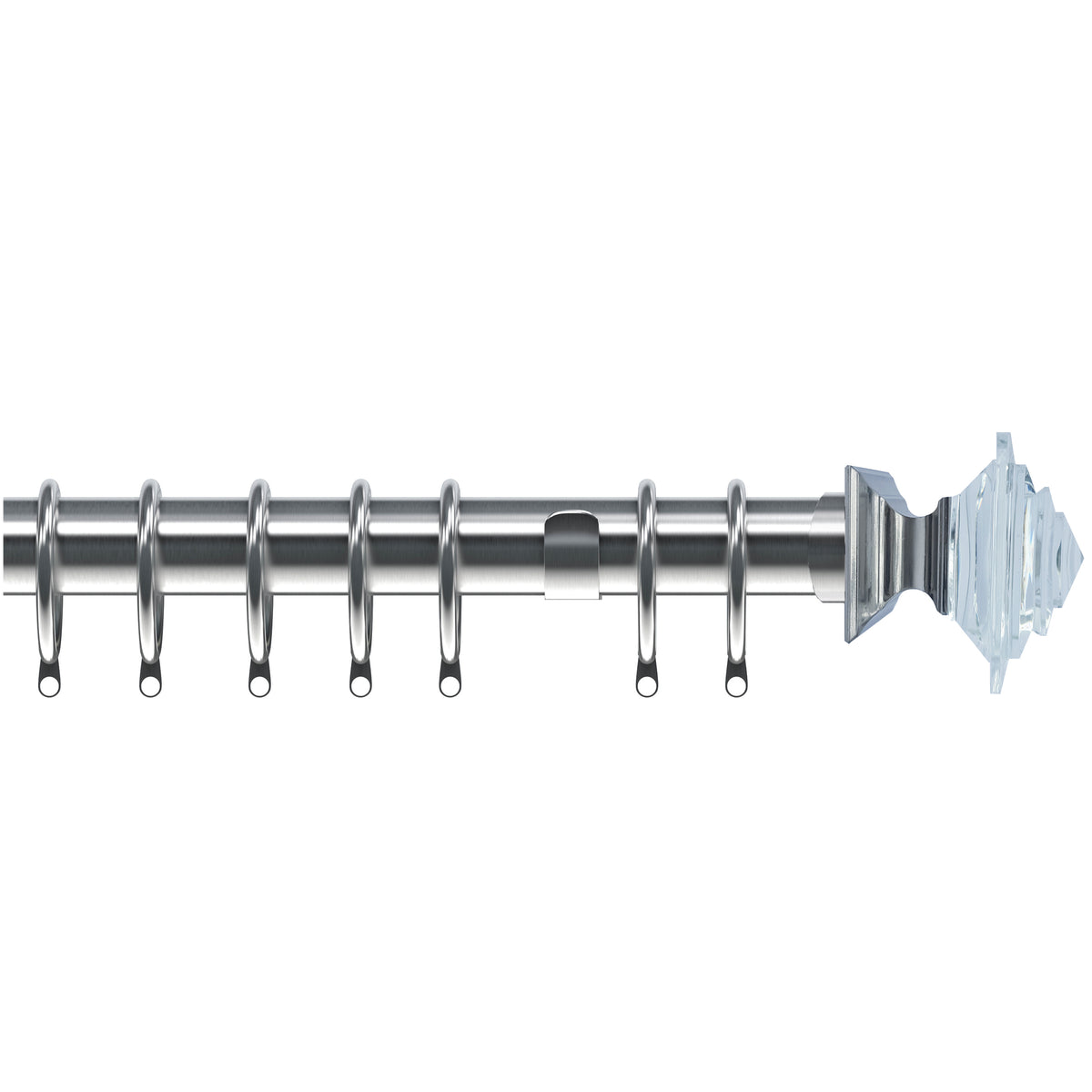 Luxe Aztec 35mm Metal Curtain Pole Satin Silver