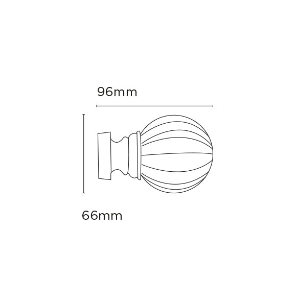 Segmented Ball 35mm Metal Curtain Pole Chrome