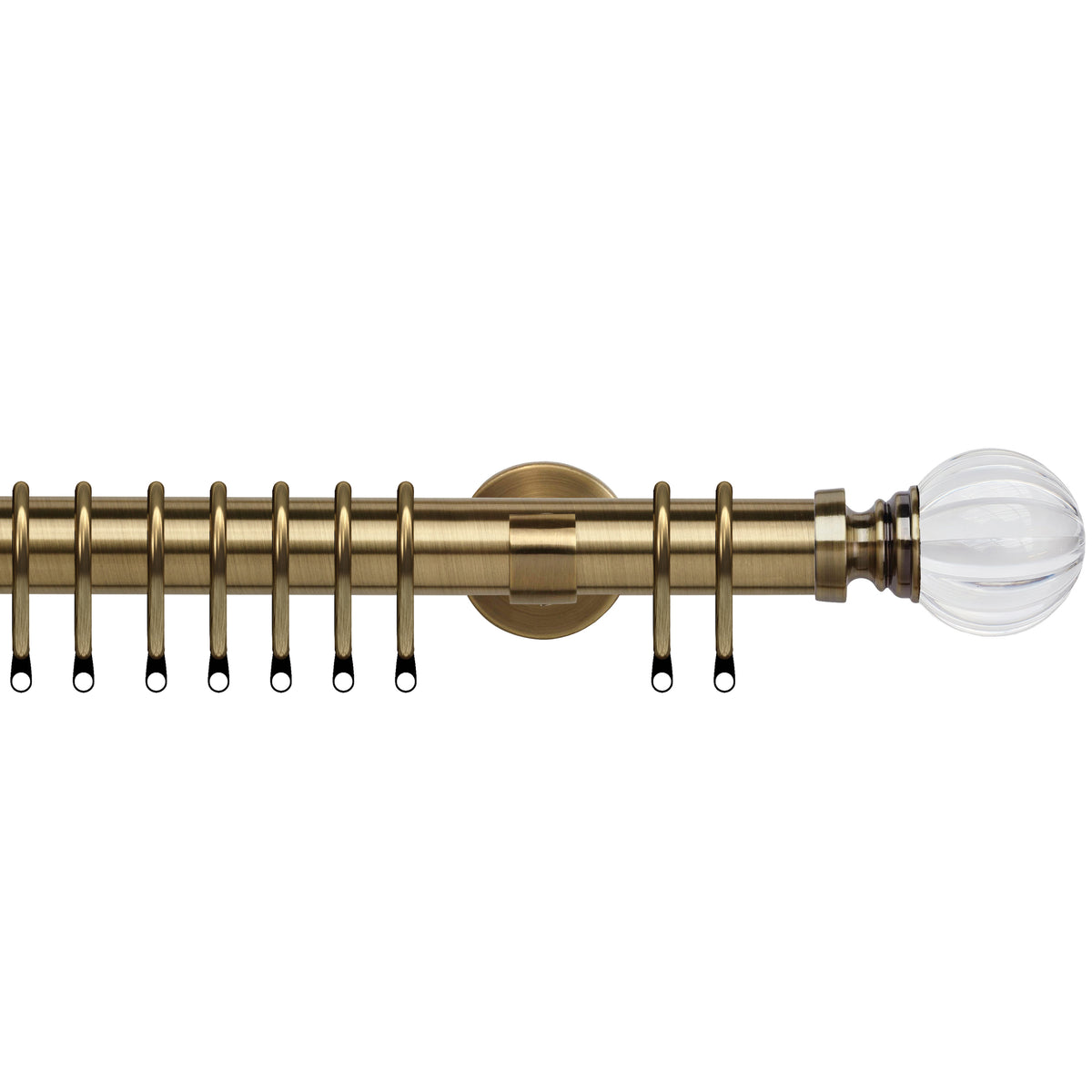 Segmented Ball 35mm IDC Metal Curtain Pole Antique Brass