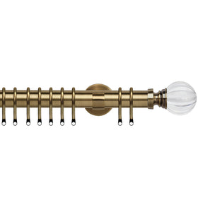 Segmented Ball 35mm IDC Metal Curtain Pole Antique Brass