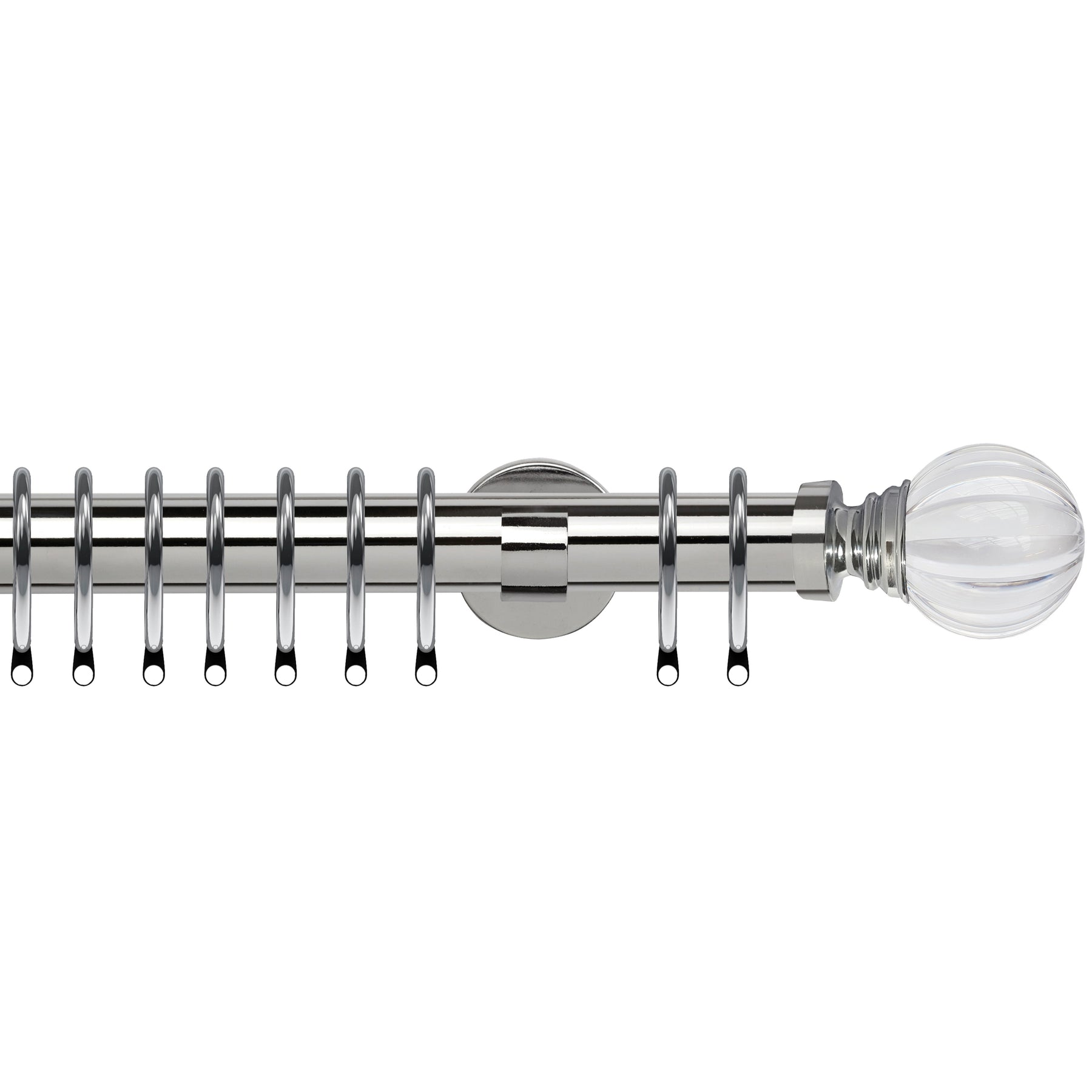 Segmented Ball 35mm IDC Metal Curtain Pole Chrome
