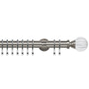 Segmented Ball 35mm IDC Metal Curtain Pole Satin Silver