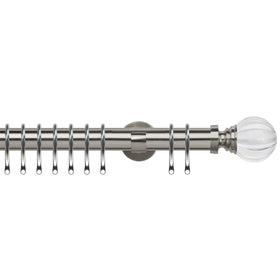 Segmented Ball 35mm IDC Metal Curtain Pole Satin Silver