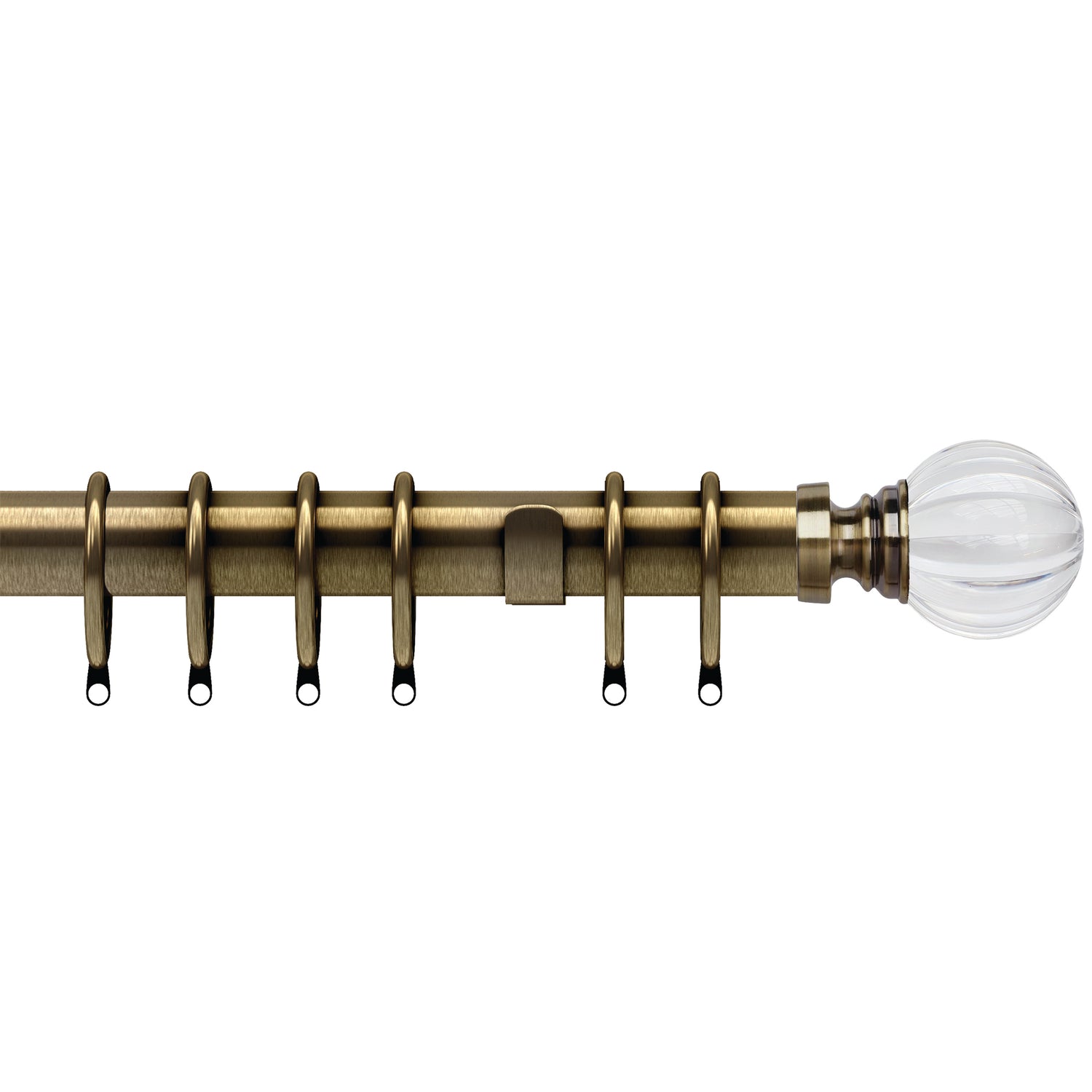 Segmented Ball 35mm Metal Curtain Pole Antique Brass