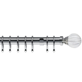 Segmented Ball 35mm Metal Curtain Pole Chrome
