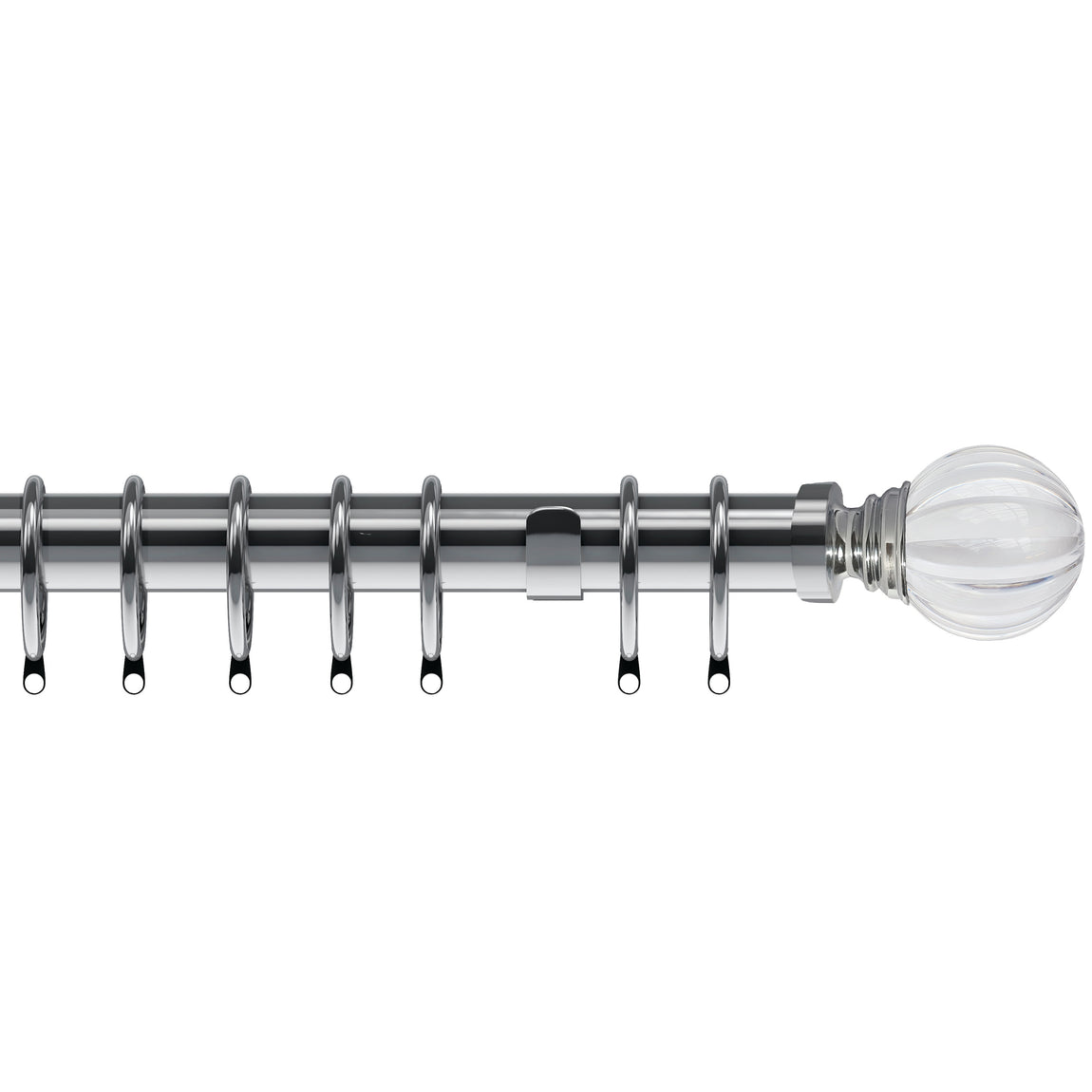 Segmented Ball 35mm Metal Curtain Pole Chrome