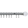 Segmented Ball 35mm Metal Curtain Pole Satin Silver