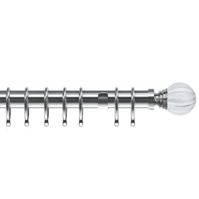 Segmented Ball 35mm Metal Curtain Pole Satin Silver