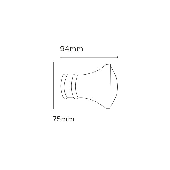 Trumpet 35mm Metal Curtain Pole Chrome