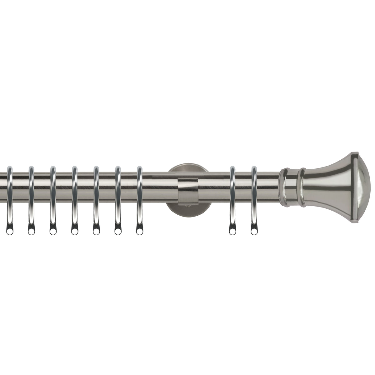 Trumpet 35mm IDC Metal Curtain Pole Satin Silver